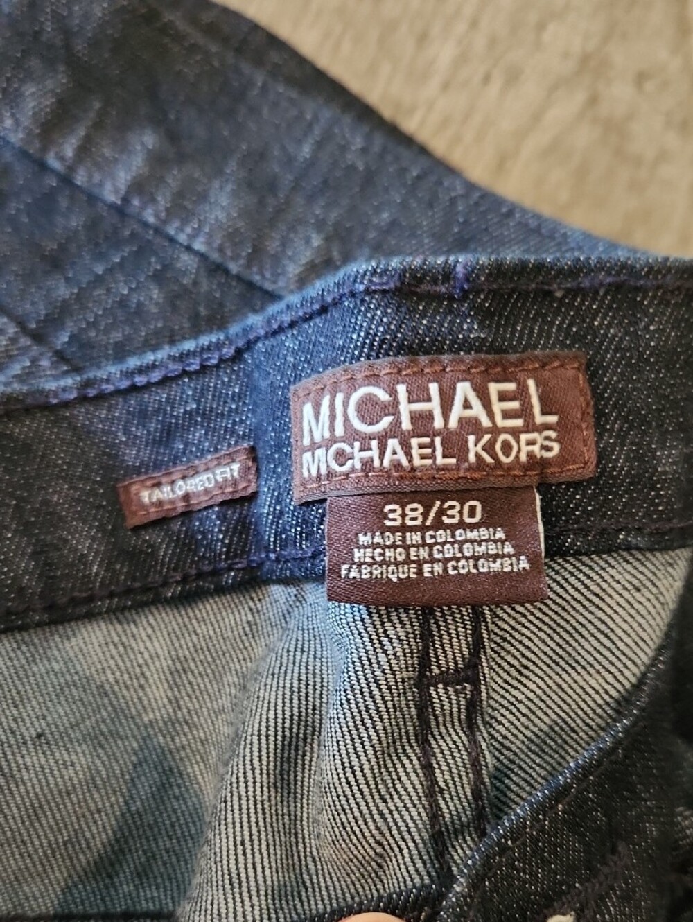 MICHAEL Michael Kors Men’s Dark Blue Slim Straight Jeans